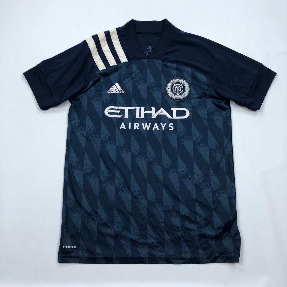 Adidas New York City FC NYCFC Soccer Jersey Blue Mens Medium Aeroready